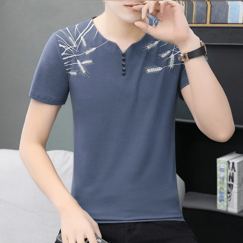 2021 Summer New Men''S Short Sleeve T-Shirt Chao Brand Foreign Trade Pure Color Cotton Large Men''S Sports T-Shirt Wholesale - MRSLM