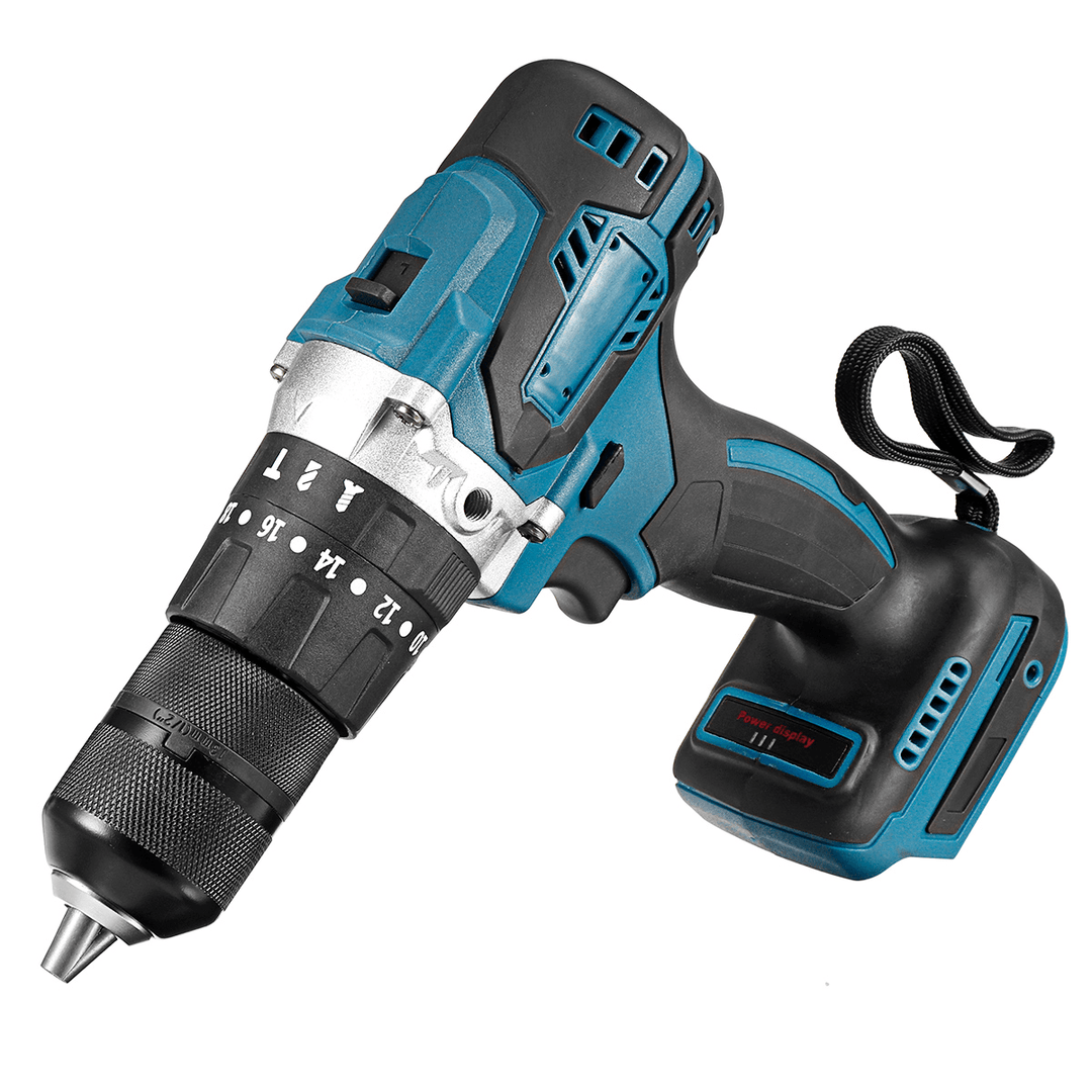 13Mm Chuck Self Lock 3 in 1 Brushless Electric Drill 20 Torque 2 Speed Rechargeable Power Drills Driver Screwdriver W/ Side Handle for Makita 18V Battery Side Handle - MRSLM