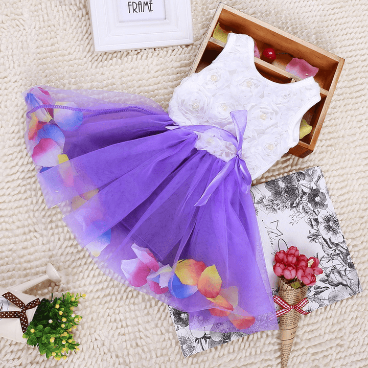 Children'S Wear, Children'S Color, Hem, Small Petal Dress, Princess Girl Skirt - MRSLM