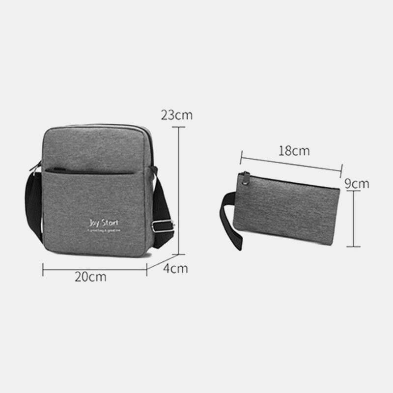Men 3PCS Nylon USB Charging Wear-Resistance Fashion Casual Laptop Bag Backpack Crossbody Bag Clutch Bag - MRSLM