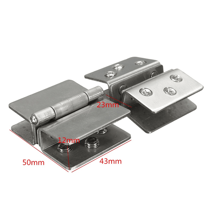 2Pcs Glass to Glass Door Double Clamp Shower Hinges Grip Hardware Tool - MRSLM