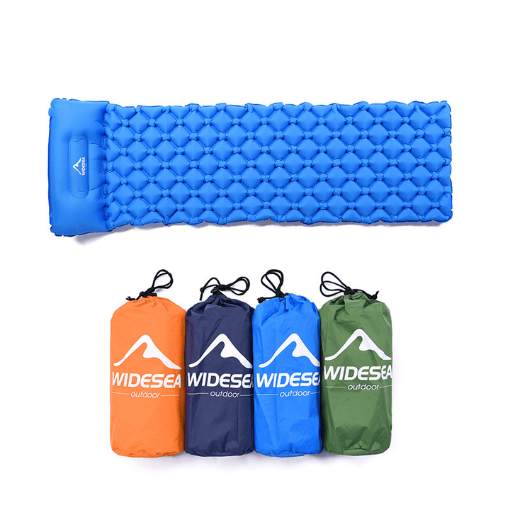 Widesea Single Sleeping Pad Inflatable Air Mattresses Folding Portable Furniture Bed Ultralight Cushion with Pillow Camping Travel - MRSLM