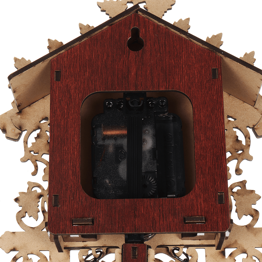 Handcraft Cuckoo Wall Clock Wood Forest Tree House Swing Clock Art Home Decor - MRSLM