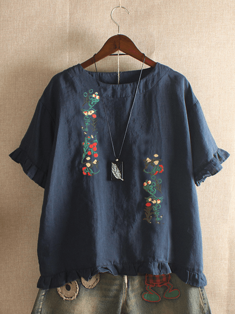 Embroidery Stringy Selvedge Blouse - MRSLM