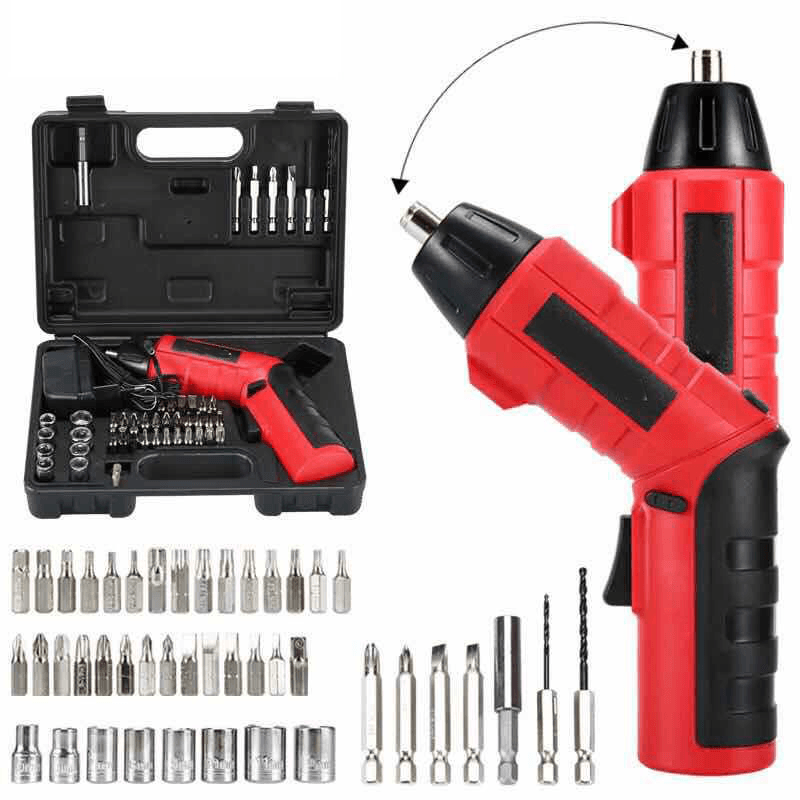 48PCS 4.8V Cordless Electric Screwdriver Rechargeable Power Household DIY Power Tool - MRSLM