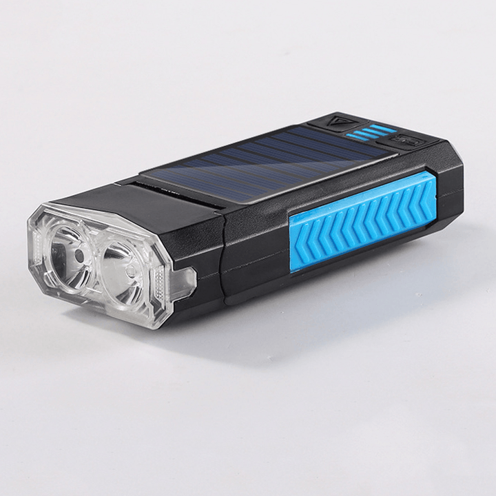 XANES® 5-In-1 Solar Bike Headlight 4000Mah 400LM 4 Modes Bicycle Front Lamp 130Db Horn USB Rechargeable Power Bank Outdoor Cycling - MRSLM