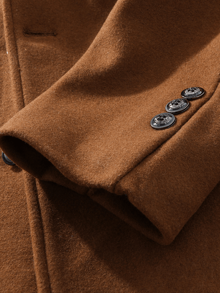 Men'S New Windbreaker Woolen Coats Old Middle Aged Father Loaded Long Tide Jackets - MRSLM