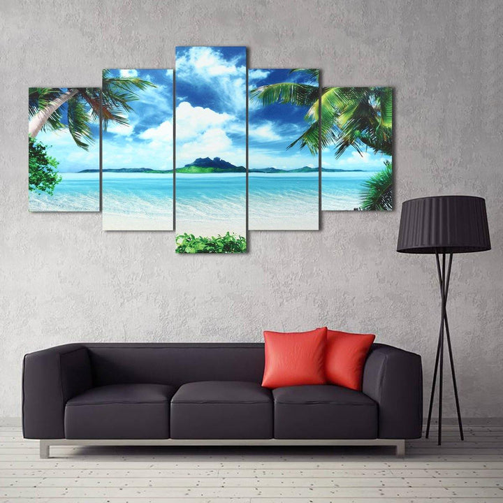 5PCS Canvas Paintings Seascape Beach Printing Modern Home Wall Decor Art - MRSLM