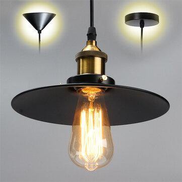 E27 Industrial Retro Vintage Iron Triangle/Round Plate Ceiling Lamp Pendant Light Chandelier Fixture - MRSLM