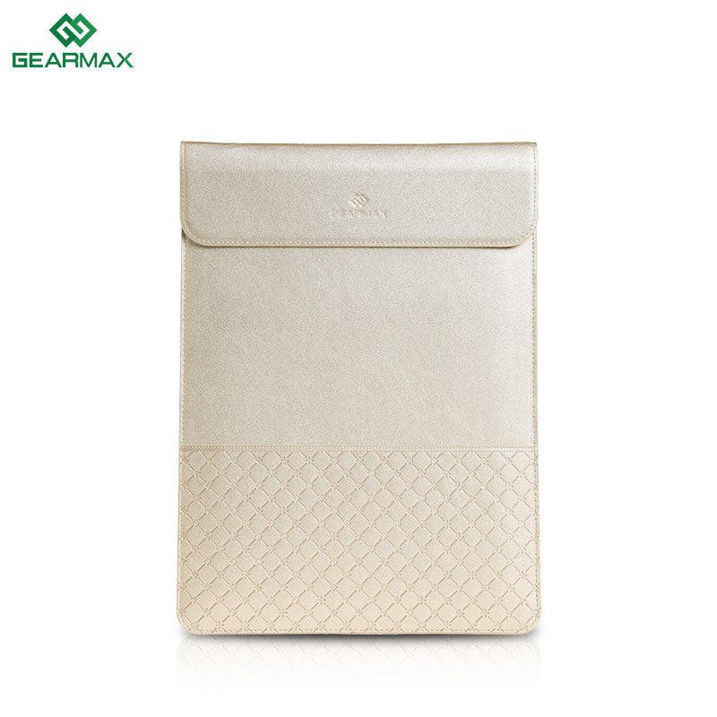 Gearmax 11.6 12 13.3 15.4 Inch Luxury Envelope Gold Casual PU Laptop Carry Hand Bag for Laptop iPad Macbook Air Pro - MRSLM