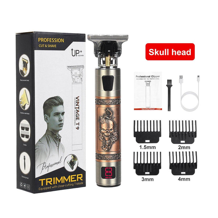 Men's Electric Hair Clipper USB Charging Hair Shaver Digital Display Haircut Machine W/ 4 Limit Comb - MRSLM