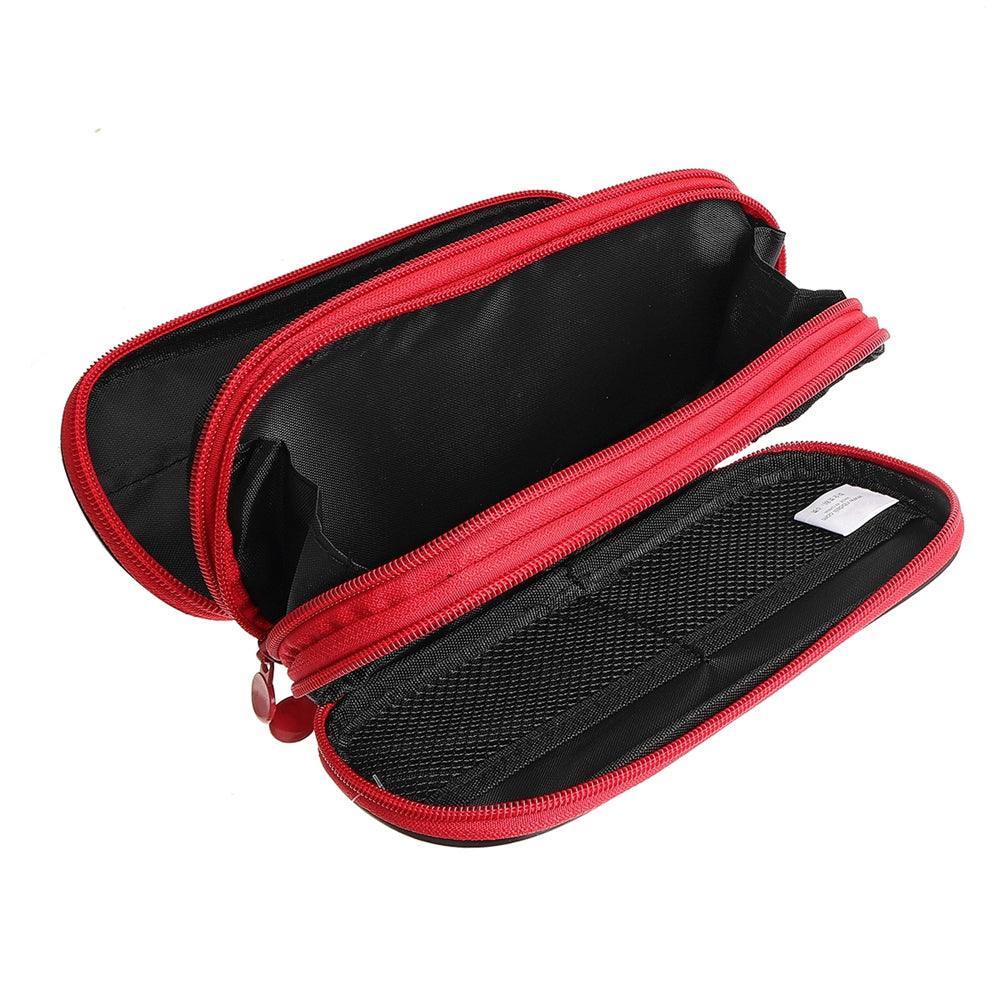 Large Capacity Pencil Case Box Three Layers Nylon Blue Red Pen Bag School Office Stationery Organizer Bags for Students - MRSLM