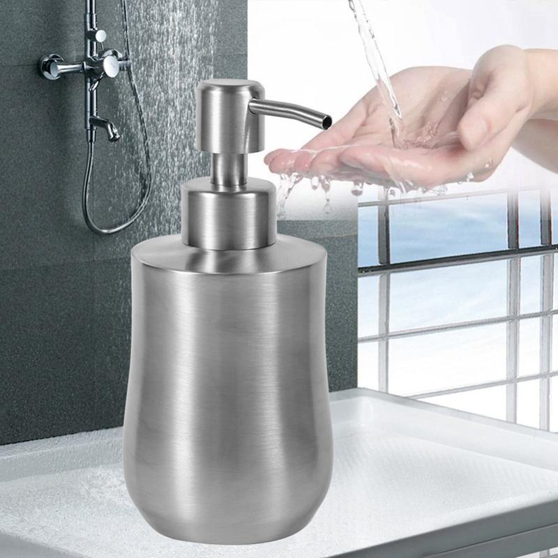 350Ml Cucurbit Shaped Liquid Soap Dispenser For Liquid Soap 304 Stainless Steel Bathroom Shower Lotion Dispenser Liquid Bottles - MRSLM