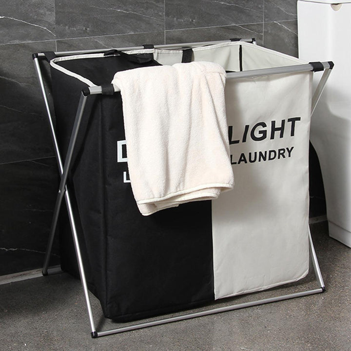 3 Grids Foldable Clothes Storage Hamper Baskets Organizer Laundry Bag - MRSLM
