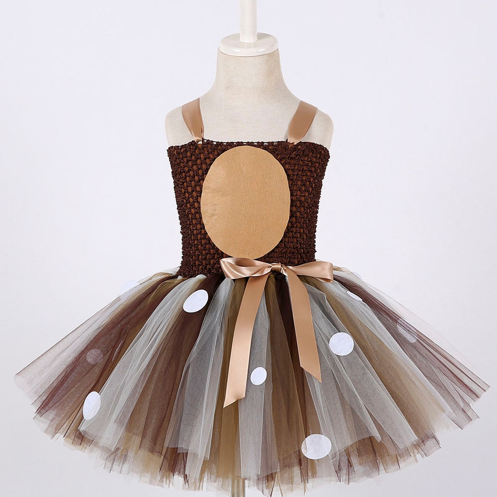 Party Dress and Headband with Deer Horns