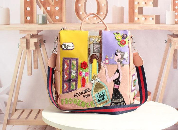 Korean Style Fashion Stitching Embroidery Creative Travel Bag - MRSLM