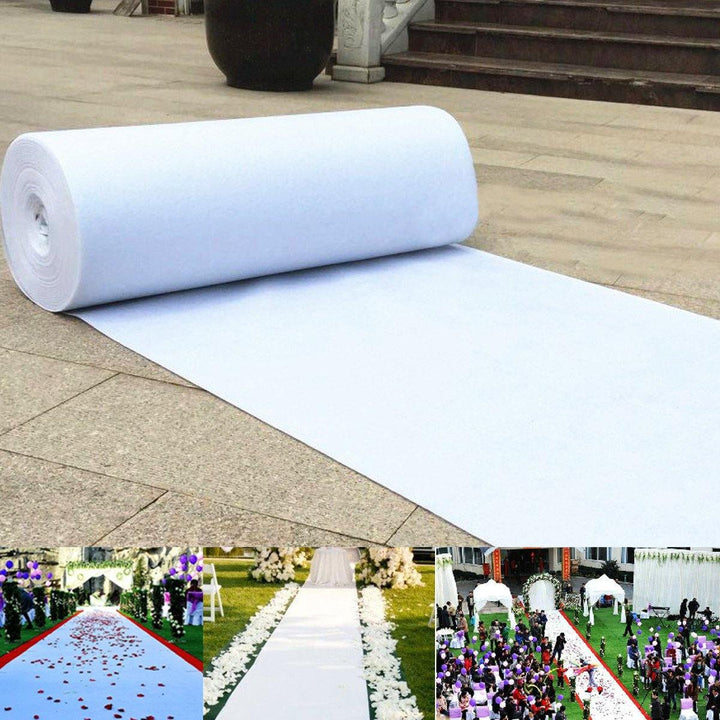 White Wedding Carpet Aisle Runner Floor Marriage Ceremony Bride Event 5 Sizes - MRSLM