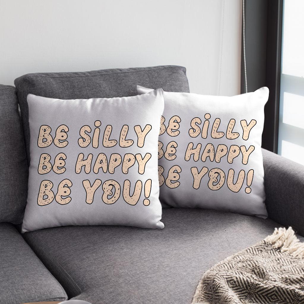 Be Happy Square Pillow Cases - Be You Pillow Covers - Cool Trendy Pillowcases - MRSLM