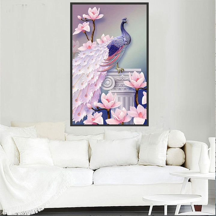 DIY 5D Diamond Painting Magnolia Peacock Art Craft Embroidery Stitch Kit Handmade Wall Decorations Gifts for Kids Adult - MRSLM