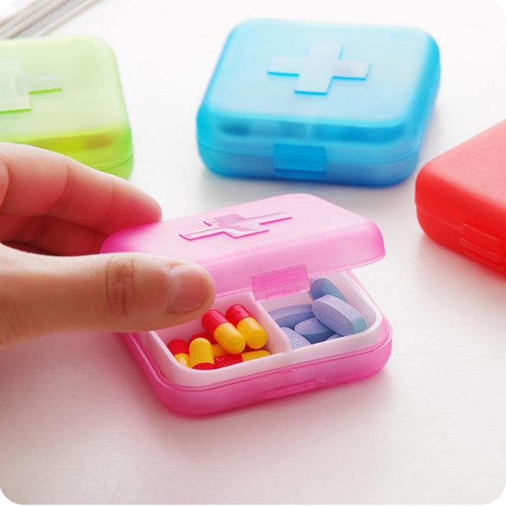 Quartet Mini Dug Kit Portable 4 Grids Small Medicine Box to Remind Drug Storage Boxes Pill Case - MRSLM