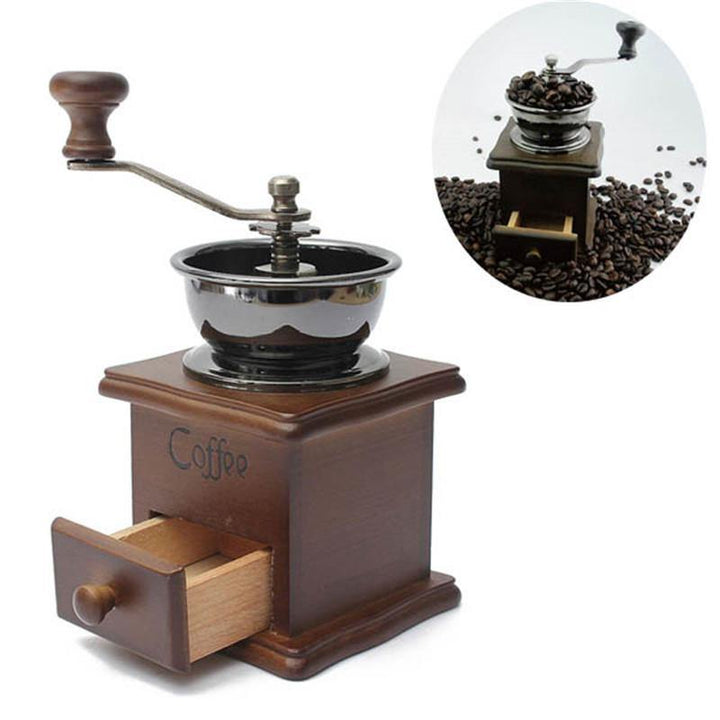 Manual Coffee Bean Grinder Retro Wooden Design Mill Maker Grinders Retro - MRSLM