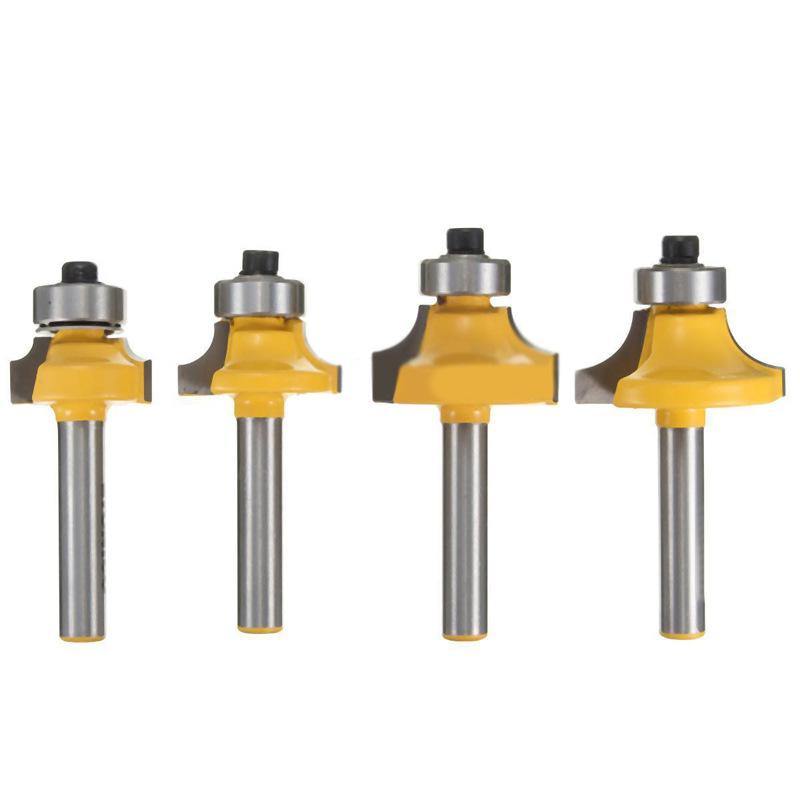 4pcs 1/4 Inch Router Bit Set Shank Tungsten Carbide Router Bit Rotary Tool for Woodworking - MRSLM