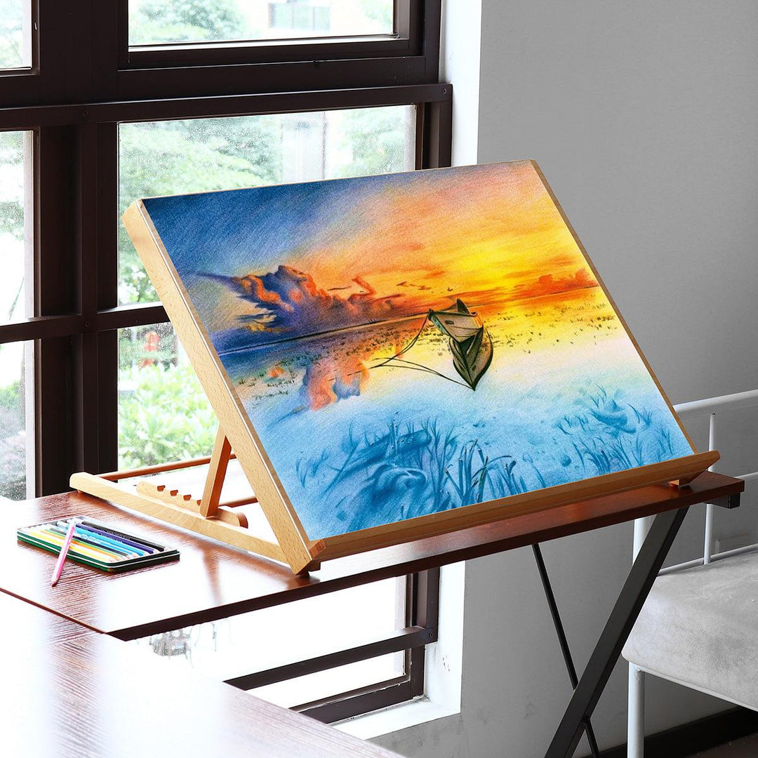 A2 Wooden Easel Sketch Stand Table Adjustable Artist Drawing Board Oil Painting Easels Art Drawing Supplies - MRSLM