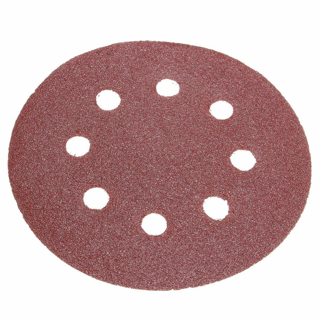50pcs 5 Inch 8 Hole Sandpaper 80/120/180/240/320 Grit Sanding Disc Polishing Tool - MRSLM
