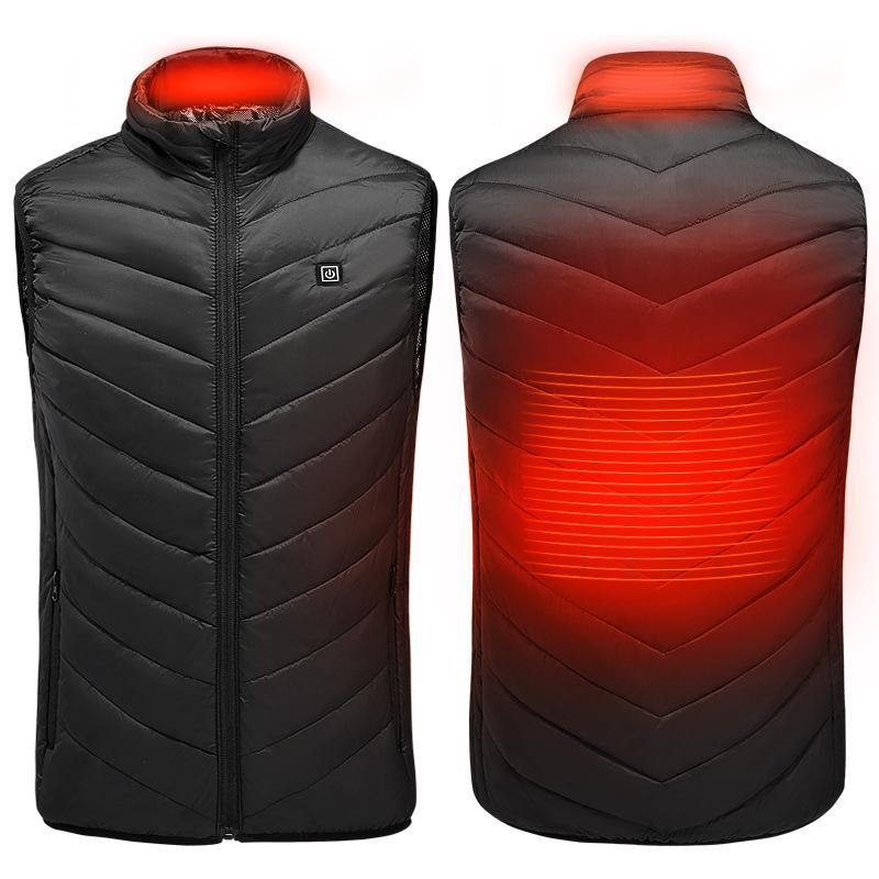TENGOO Unisex 3-Gears Heated Jackets USB Electric Thermal Clothing 2 Places Heating Winter Warm Vest Outdoor Heat Coat Clothing - MRSLM