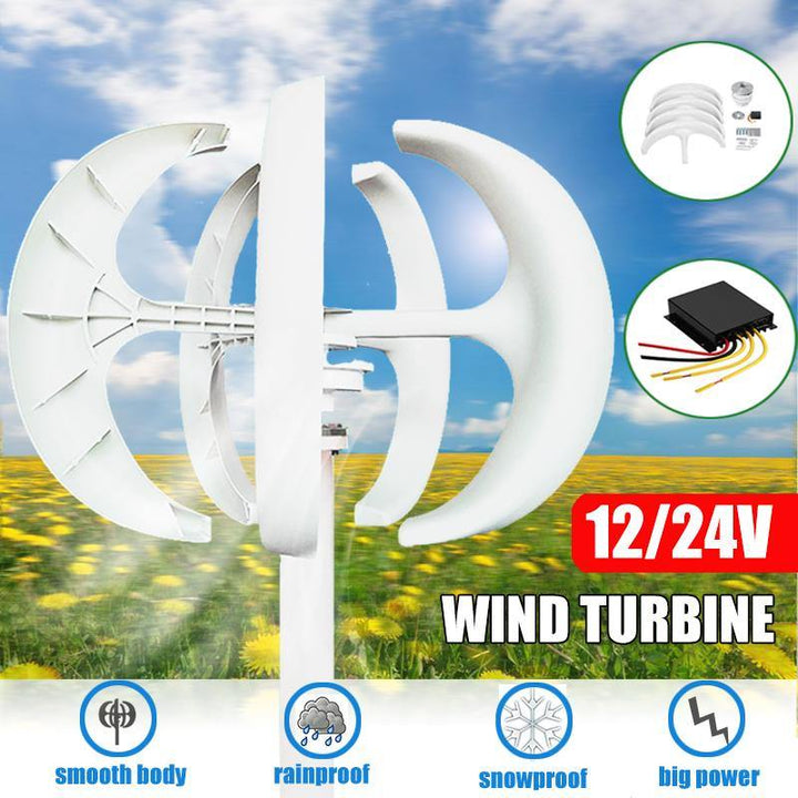 550W 12V/24V 5 Blades Lantern Power Wind Turbine Generator With Charge Controller - MRSLM