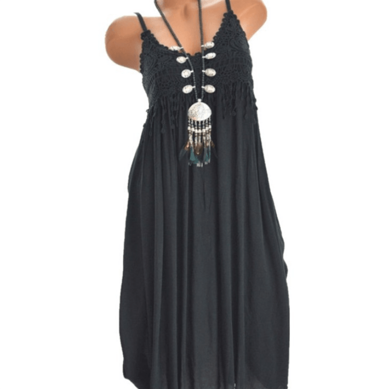 Long dress with lace suspenders - MRSLM