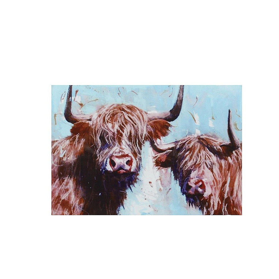 1 Piece Highland Cow Canvas Print Painting Wall Decorative Print Art Pictures Frameless Wall Hanging Decorations for Home Office - MRSLM