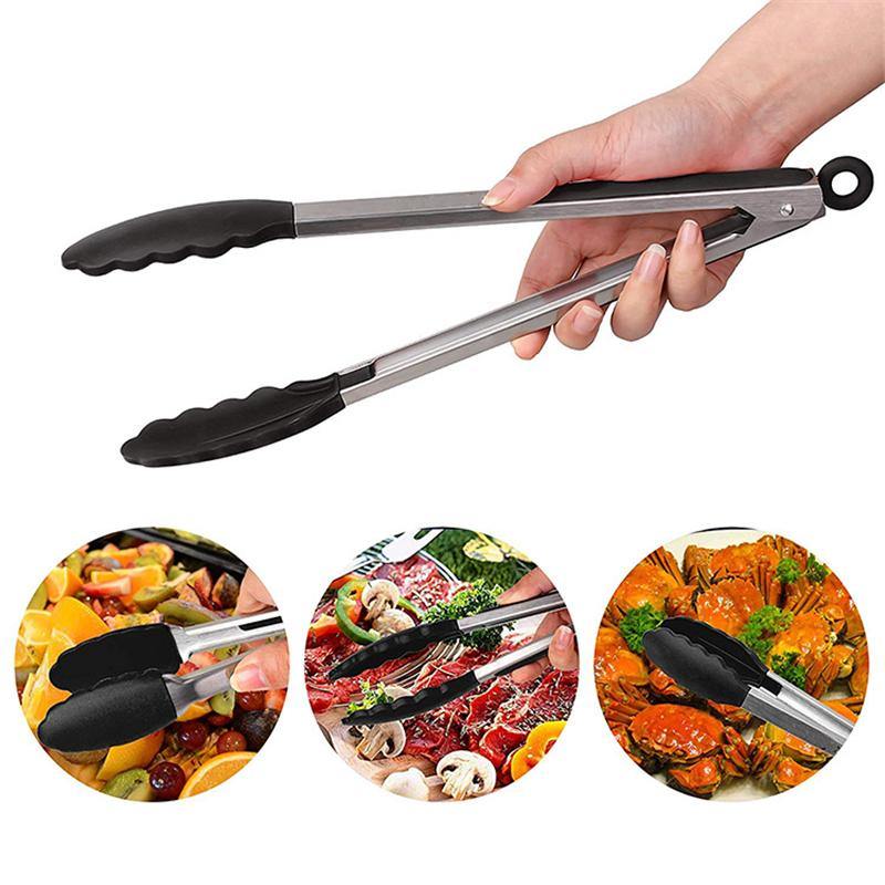9/12 Inches BBQ Tong Mat Food Clip Silicone Material 260 Degrees High Temperature Control - MRSLM