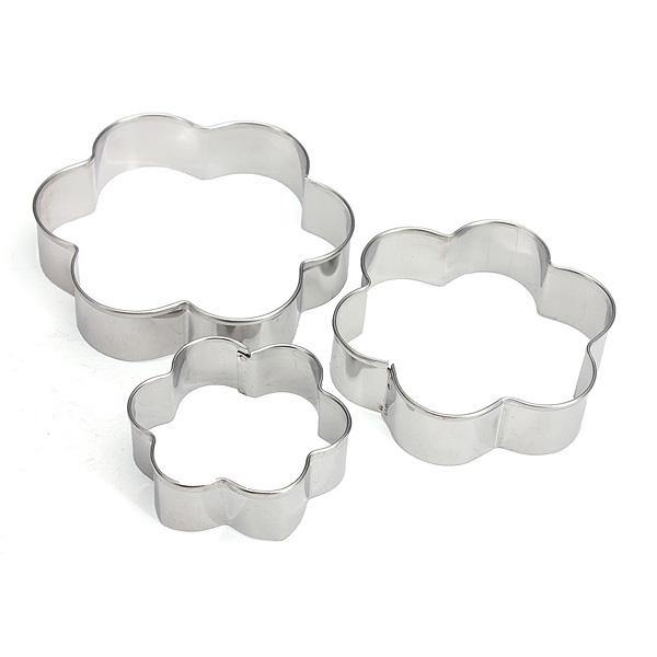 12 Pcs Stainless Steel Flower Heart Biscuit Cake Cookied Mould Cutter - MRSLM
