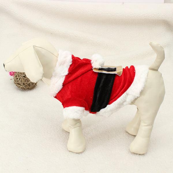 Pet Puppy Dog Christmas Santa Claus Clothes Hoodie Outfit Outwear Coat - MRSLM