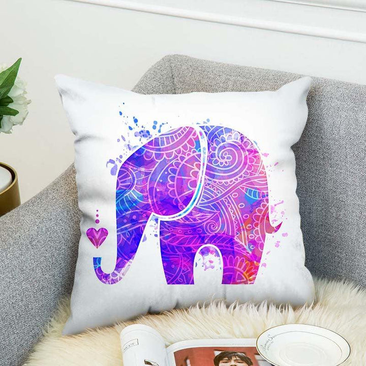 3D Bohemian Style Elephant Double-sided Printing Cushion Cover Linen Cotton Throw Pillow Case Home Office Sofa - MRSLM