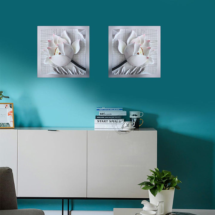 2Pcs Flowers Canvas Print Paintings Wall Decorative Print Art Pictures Frameless Wall Hanging Decorations for Home Office - MRSLM