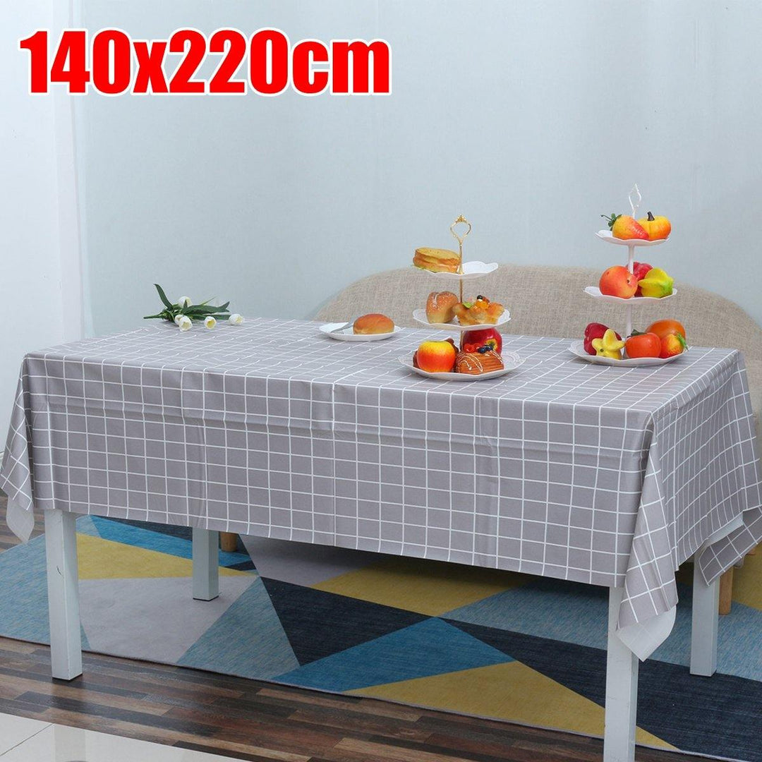1 PCS Table Cloth Linen Tablecloth Dust proof Rectangle Table Cover Slip Resistant Simple Plaid Table Cover 140x220cm - MRSLM