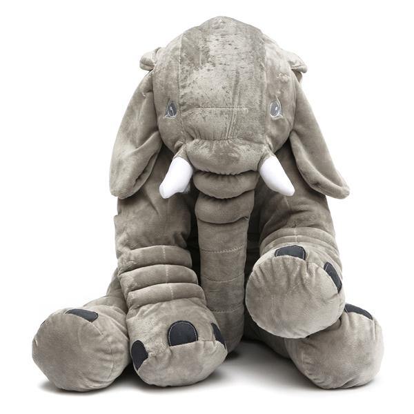 50x45cm Grey Large Elephant Plush Stuffed Pillows Cushion Gift Bedding Decor Back Cushions - MRSLM
