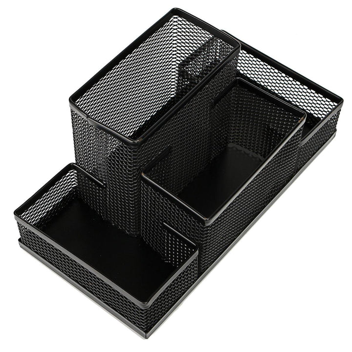 Black Mesh Style Pen Pencil Ruler Holder Desk Office Storage Box Stationery Container Box Office School Supplies - MRSLM