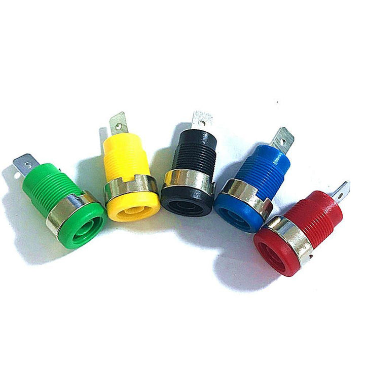 5 Pcs 4mm Banana Plugs Female Jack Socket Plug Wire Connector 5 Colors Each 1pcs Multimeter Socket Banana Head Female - MRSLM