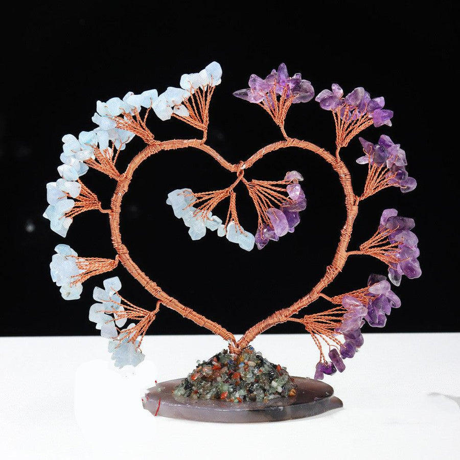Gravel Crystal Tree Heart Shaped Ornament - MRSLM